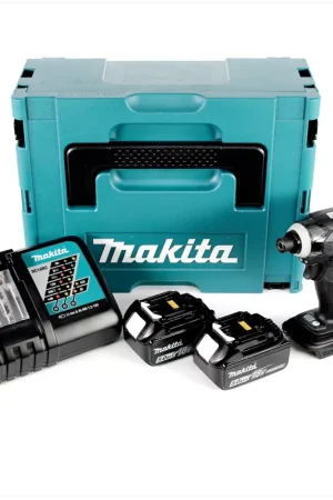 Makita DTD 146 B RTJ 18 V Li-ion Visseuse à chocs sans fil noir avec boîtier Makpac + 2x Batteries BL 1850 5,0 Ah + Chargeur DC 18 RC Affaire À Saisir