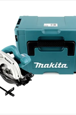 Makita 5604 R 950 W Scie circulaire avec 5000 tr/min jusqu'à 54 mm de hauteur de coupe + boîtier Makpac Réduction