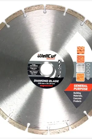 Petit Prix WellCut Diamond Blade Disque à tronçonner diamanté 230 x 22,2 mm General Purpose Segmented (222 230 / 22)
