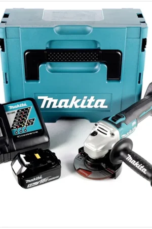 Makita DGA 456 RMJ Meuleuse d'angle sans fil 18V, 115mm, sans balai + 2x Batteries 4,0 Ah + Chargeur + Makpac Offre Spéciale