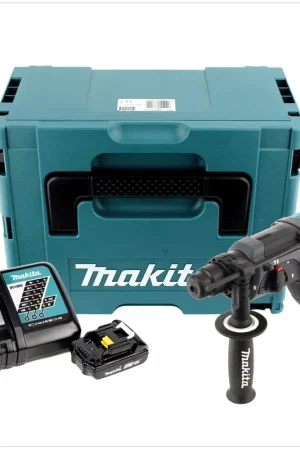 Affaire À Saisir Makita DHR 202 Y1J-D 18 V Perforateur Burineur SDS-Plus avec boîtier Makpac + 1x Batterie 2,0 Ah + Chargeur