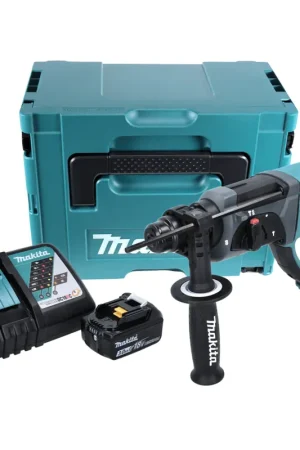 Promotion Makita DHR 202 Y1J-P 18 V Perforateur Burineur SDS-Plus avec boîtier Makpac + 1x Batterie 3,0 Ah + Chargeur