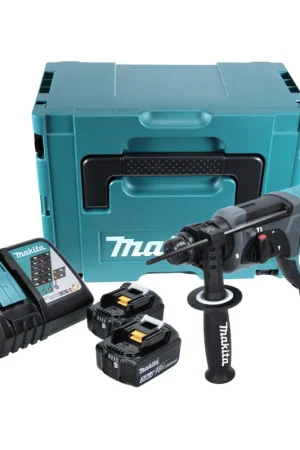 Nouvelle Collection Makita DHR 202 RFJ 18 V Perforateur Burineur SDS-Plus avec boîtier Makpac + 2x Batteries 3,0 Ah + Chargeur