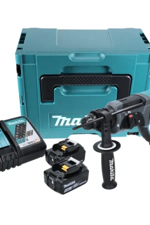 Makita DHR 202 RTJ 18 V Perforateur Burineur SDS-Plus avec boîtier Makpac + 2x Batteries 5,0 Ah + Chargeur Prix Réduit