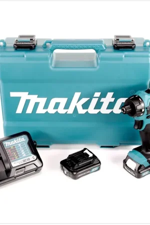 Commande En Gros Makita DF 031 DWAE 10,8 V Perceuse-visseuse sans fil avec Boîtier de transport + 2x Batteries BL1020B 2 Ah + Chargeur