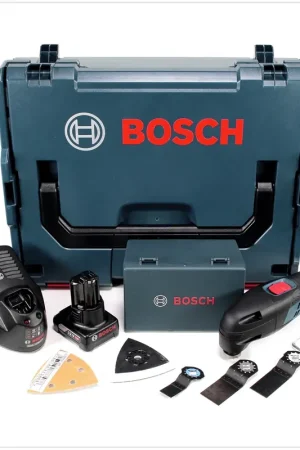 Top Vente Bosch GOP 12V-Li Professional Outil multifonction Découpeur-ponceur sans fil en Coffret L-Boxx + 1x Batterie GBA 12 V 4,0 Ah + Chargeur GAL 1230