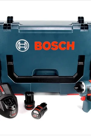 Réduction Bosch GSR 12V-20 HX Professional Visseuse sans fil avec boîtier L-Boxx + 2x GBA 12V 2,5 Ah Batteries + GAL 1230 Chargeur