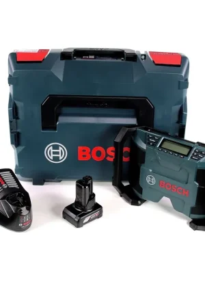 Radio de chantier à batterie Bosch GPB 12V-10 12V + 1x batterie 6,0Ah + chargeur + L-Boxx Solde