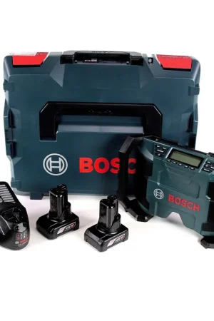 Radio de chantier à batterie Bosch GPB 12V-10 12V + 2x batteries 6,0Ah + chargeur + L-Boxx Remise