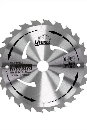 Prix Réduit Makita Lame carbure bois M Force 165 x 20 x 2 mm 24 dents ( A-89632 )
