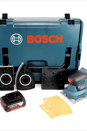 Bosch Professional GSS 18 V-10 Ponceuse vibrante sans fil avec boîtier L-Boxx + 1 x Batterie GBA 6,0 Ah Dernier Modèle