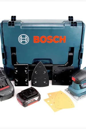 Bosch Professional GSS 18 V-10 Ponceuse vibrante sans fil avec boîtier L-Boxx + 1 x Batterie GBA 6,0 Ah + Chargeur rapide GAL 1880 CV Offre Limitée