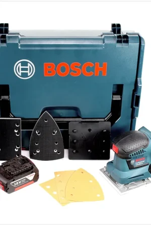 Bosch Professional GSS 18 V-10 Ponceuse vibrante sans fil avec boîtier L-Boxx + 1 x Batterie GBA 3,0 Ah Usine Directe