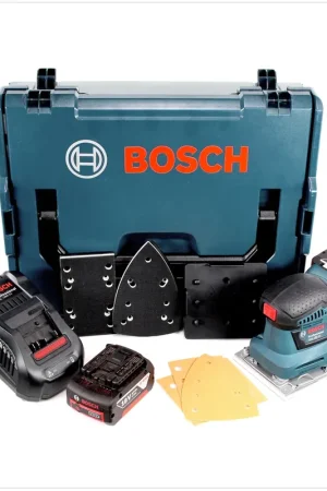 Meilleure Vente Bosch Professional GSS 18 V-10 Ponceuse vibrante sans fil avec boîtier L-Boxx + 2 x Batteries GBA 3,0 Ah + Chargeur rapide GAL 1880 CV