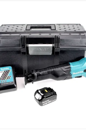 Retour Gratuit Makita DJR 186 18 V Li-ion Scie récipro sans fil avec boîtier Stanley + 1 x Batterie BL 1830 3,0 Ah + Chargeur