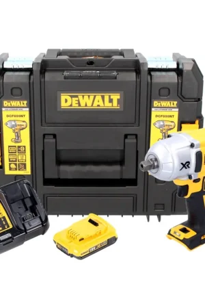 DeWalt DCF 899 D1 18 V Boulonneuse à chocs sans fil Brushless 950 Nm 1/2" avec boîtier TSTAK + 1 x DCB 183 2,0 Ah Batterie + DCB 115 Chargeur Pas Cher