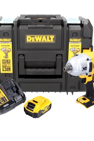 Réduction DeWalt DCF 899 P1 18 V Boulonneuse à chocs sans fil Brushless 950 Nm 1/2" avec boîtier TSTAK + 1 x DCB 184 5,0 Ah Batterie + DCB 115 Chargeur