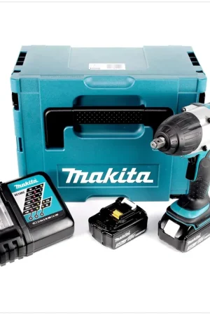 Remise Makita DTW 450 RFJ 18V Li-ion Boulonneuse à chocs sans fil avec boîtier Makpac + 2x Batteries BL 1830 3,0 Ah + Chargeur rapide DC 18 RC
