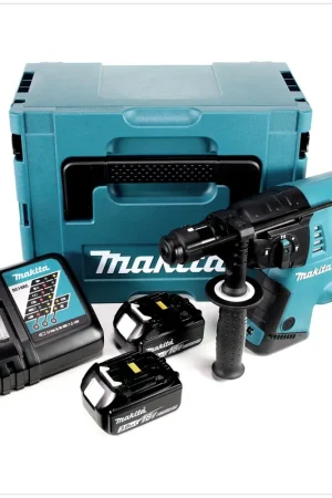 Quantité Limitée Makita DHR 264 2 x 18 V / 36 V Li-Ion SDS Plus Perforateur burineur sans fil avec boîtier Makpac 4 inclus 2 x BL 1830 3,0 Ah Batteries + 1 x DC18RC Chargeur