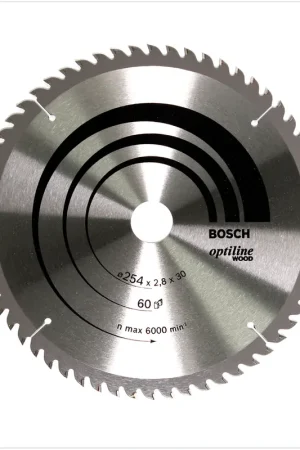 Bosch Lame de scie circulaire Optiline Wood OP WO B 254x30-60 254 mm 60 Dents ( 2608640444 ) Top Vente
