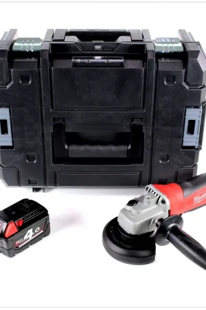 Milwaukee HD 18 AG Meuleuse d'angle sans fil 115 mm + Boîtier Stanley TSTAK + 1x Batterie M18 B4 4,0 Ah Expédié Aujourd'hui