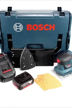 Meilleur Choix Bosch GSS 18V-10 Ponceuse vibrante sans fil 18V + 1x batterie 5,0Ah + chargeur + L-Boxx