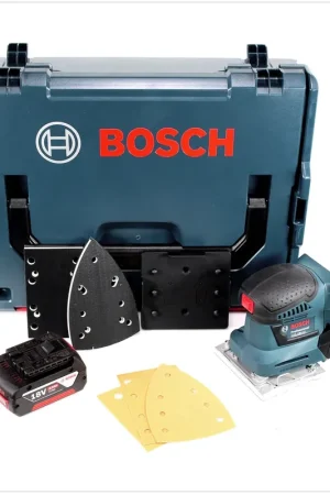 Bosch Professional GSS 18 V-10 Ponceuse vibrante sans fil avec boîtier L-Boxx + 1 x GBA 4,0 Ah Batterie Nouvelle Collection