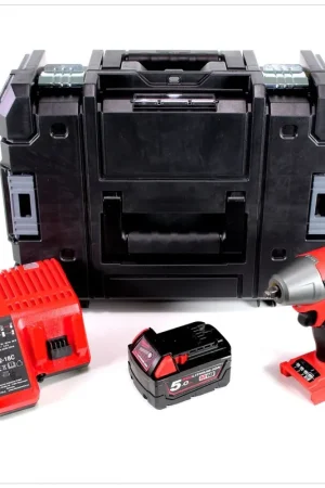 Prix Réduit Milwaukee M18 FIWF 38-501 C Visseuse à percussion sans fil 18V, sans balai, 3/8", 284Nm + 1x Batterie 5,0Ah + Chargeur + TSTAK