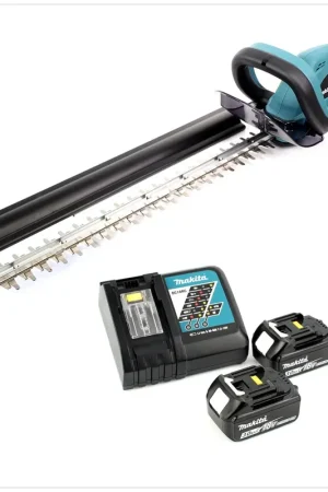 Makita DUH 523 RF2 18V Li-Ion Taille-haie sans fil + 2x BL 1830 3,0 Ah Batteries + DC 18 RC Chargeur Remise