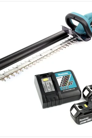 Makita DUH 523 RT2 18V Li-Ion Taille-haie sans fil + 2x BL 1850 5,0 Ah Batteries + DC 18 RC Chargeur Offre Exclusive