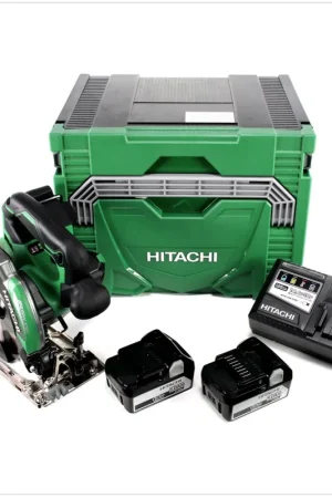 Hitachi C 18 DBAL 18 V Scie circulaire sans fil brushless 165 mm + Coffret de transport + 2x Batteries + Chargeur Réduction