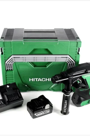 Vente Flash Hitachi DH 18 DBL Perceuse à percussion sans fil 18 V Li-Ion Brushless SDS-Plus + Coffret de transport Hitachi HSC type 3 + 2x Batteries BSL 1860 18 V 6,0 Ah + Chargeur