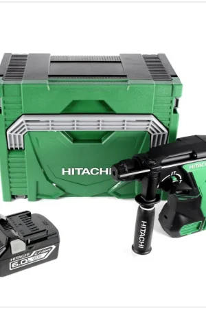 Hitachi DH 18 DBL 18 V Perceuse à percussion sans fil Li-Ion Brushless SDS-Plus + Coffret system Hitachi HSC type 3 + 1x Batterie - sans chargeur Pas Cher