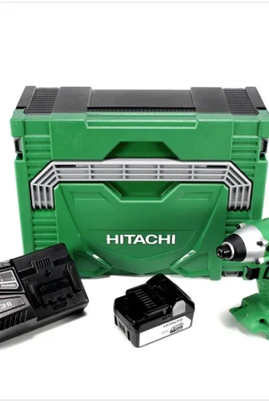 Hitachi WH 18 DGL Perceuse-visseuse à chocs sans fil 18V + Coffret système Hitachi HSC type 2 + 1x Batterie 4.0 Ah + Chargeur Certifié