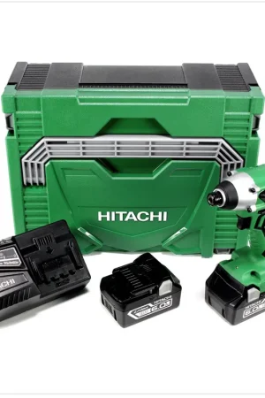 Hitachi WH 18 DGL 18V Visseuse à chocs sans fil + Coffret système Hitachi HSC type 2 + 2x Batteries 6,0 Ah + Chargeur Livraison Express
