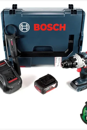 Promotion Bosch GSB 18 V-85 C Professional Li-Ion Brushless Perceuses-visseuses à percussion sans fil avec boîtier L-Boxx + Module Bluetooth GCY 30-4 + 1x Batterie GBA 5,0 Ah + Chargeur