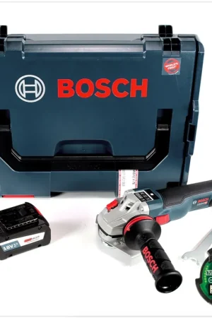 Petit Prix Bosch GWS 18 V-125 SC Professional 125 mm Meuleuse angulaire sans fil avec boîtier L-Boxx + Module Bluetooth GCY 30-4 + 1x Batterie 6,3 Ah EneRacer - sans Chargeur