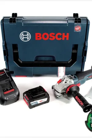 Bosch GWS 18 V-125 SC Professional 125 mm Meuleuse angulaire sans fil avec boîtier L-Boxx + Module Bluetooth GCY 30-4 + 1x Batterie 6,3 Ah EneRacer + Chargeur Must-Have