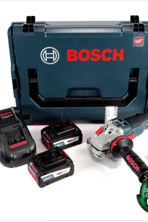 Bosch GWS 18 V-125 SC Professional 125 mm Meuleuse angulaire sans fil avec boîtier L-Boxx + Module de connectivité Bluetooth GCY 30-4 + 2x Batteries 6,3 Ah EneRacer + Chargeur Prix Réduit