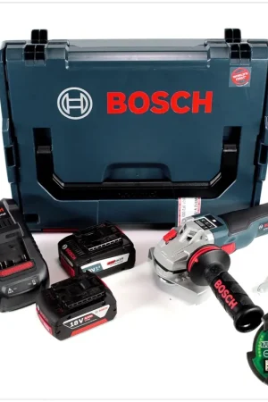 Satisfait Ou Remboursé Bosch GWS 18 V-125 SC Professional 125 mm Meuleuse angulaire sans fil avec boîtier L-Boxx + Module Bluetooth GCY 30-4 + 2x Batteries GBA 6,0 / 6,3 EneRacer Ah + Chargeur
