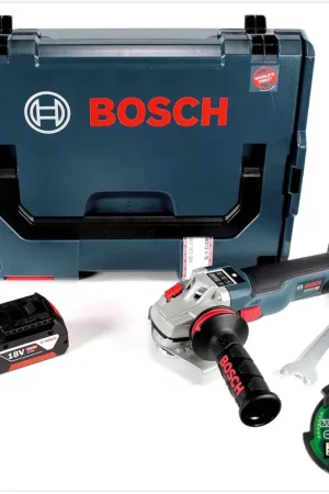 Meilleur Choix Bosch GWS 18 V-125 SC Professional 125 mm Meuleuse angulaire sans fil avec boîtier L-Boxx + Module Bluetooth GCY 30-4 + 1x Batterie GBA 5,0 Ah - sans Chargeur
