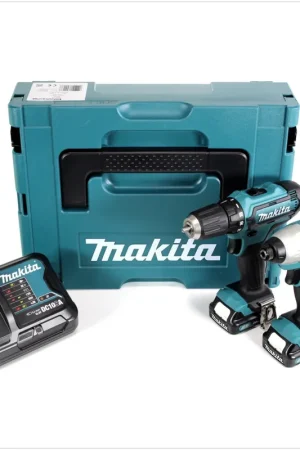 Makita CLX 201 SAJ - DF331D Perceuse visseuse sans fil + TD110D Visseuse à chocs sans fil + 2x Batteries BL 1020B 2,0 Ah + Chargeur DC10SA en Coffret Makpac Meilleure Vente