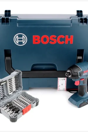 Nouvel Arrivage Bosch GDR 18 V-LI 18 V Visseuse à chocs sans fil avec boîtier L-Boxx + Bosch Impact Schrauber Steckschlüssel Bit Set 36 tlg - sans Batterie ni Chargeur