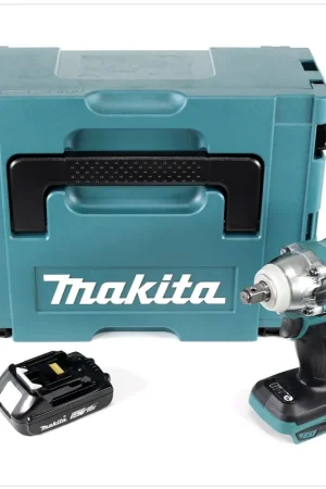 Makita DTW 285 Y1J 18 V Li-Ion Boulonneuse à chocs sans fil avec boîtier Makpac + 1x Batterie BL 1820 2,0 Ah - sans Chargeur Nouveauté