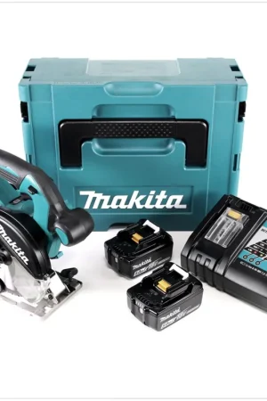 Commande En Gros Makita DCS 551 RTJ Scie circulaire à métaux sans fil 18V Brushless 150 x 20 mm avec boîtier Makpac + Lunettes de protection + 2x Batteries BL1850 5,0 Ah + Chargeur