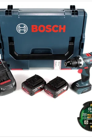 Bosch GSR 18 V-60 C Professional Brushless Li-Ion Perceuse-visseuse sans fil avec boîtier L-Boxx + Module de connectivité Bluetooth GCY 30-4 + 2x Batteries GBA 5,0 Ah + Chargeur GAL 1880 CV ( 06019G1100 ) Réduction