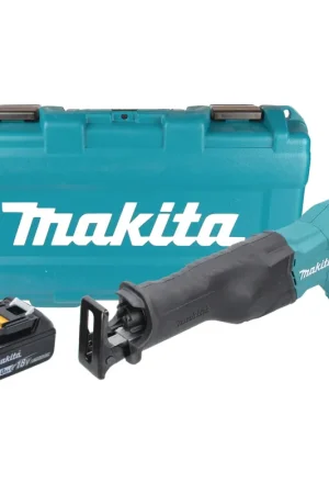Soldes Makita DJR 186 T1K 18 V Li-Ion Scie récipro sans fil avec Boîtier de transport + 1x Batterie BL 1850 5,0 Ah, sans Chargeur