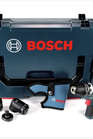 Bon Marché Bosch GSR 12V-15 FC Professional FlexiClick Perceuse-visseuse sans fil avec Boîtier L-Boxx + 3 Porte-embout - sans Batteries, ni Chargeur