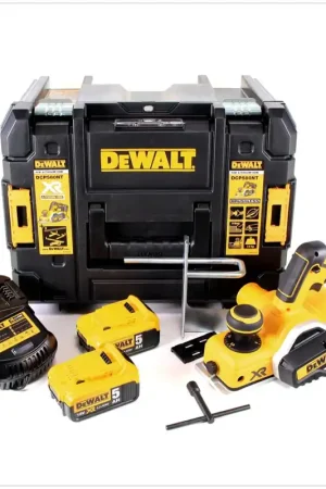 Retour Gratuit DeWalt DCP 580 P2 18 V Rabot sans fil 82 mm avec boîtier TSTAK VI + 2x Batteries DCB 184 5,0 Ah + 1x Chargeur DCB 115