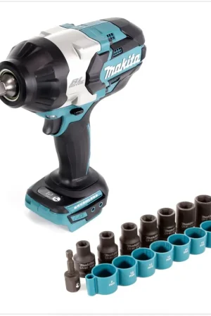 Bon Marché Makita DTW 1002 Z 18 V Li-Ion Brushless Boulonneuse à chocs sans fil + 9 Douilles B-54645 1/2" - sans Batteries, ni Chargeur